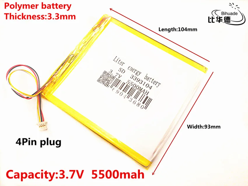 Литровая энергетическая батарея хорошее качество 4Pin разъем 3 7 в 5500 мАч 3393104 литий