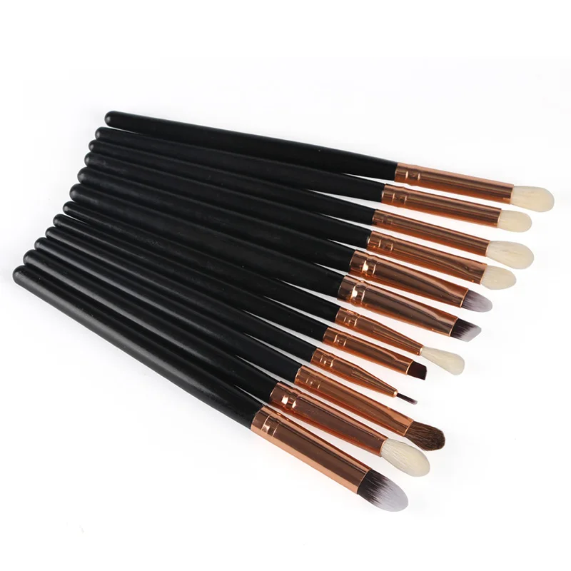 12 шт. фиолетовые кисти для макияжа Pinceis де Maquiagem тени век Make Up Set черный зеленый