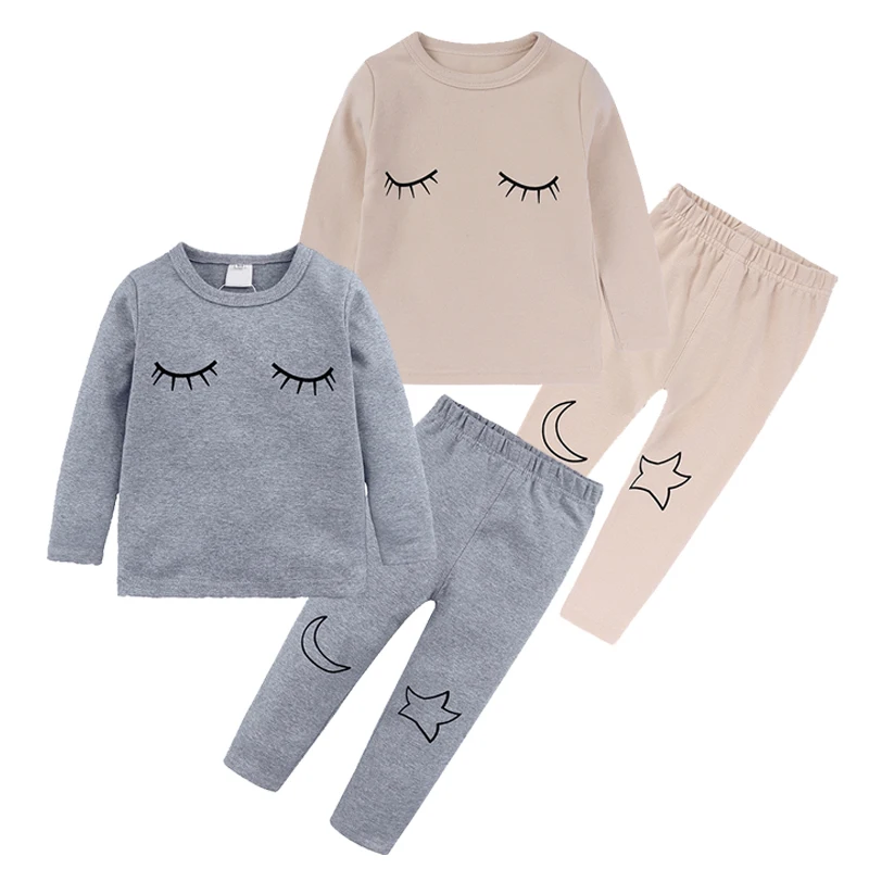 Модный зимний детский пижамный комплект 2 шт./компл. Детская Пижама с длинным