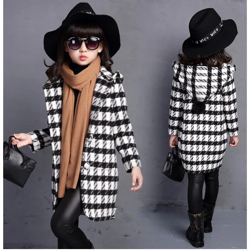 2018 Брендовая верхняя одежда в клетку для девочек сезон осень весна детский плащ