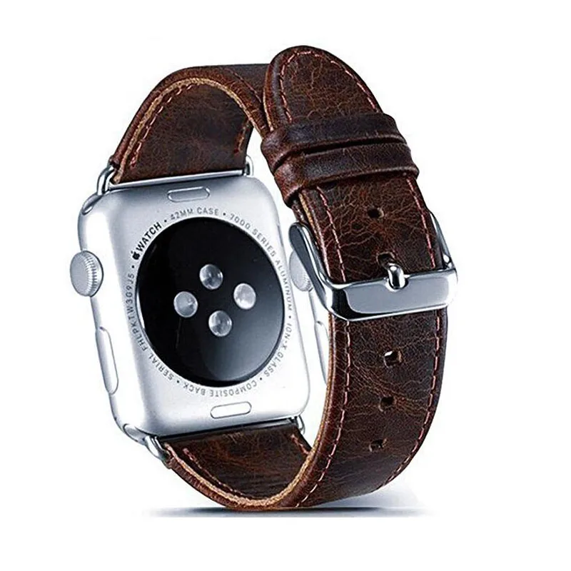 Crazy Horse винтажный ремешок из натуральной кожи для Apple Watch серии 4 3 2 1 ремешок для iWatch 44 мм 42 мм 40 мм 38 мм наручный ремешок для часов