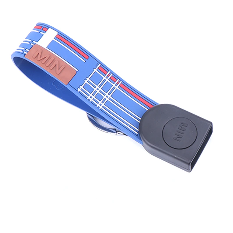 BLUE STRIPE CHAIN Подходит для MINI F54 F55 F56 F57 F60 Clubman Countryman автомобильный чехол для ключей, чехол, оболочка, веревка MINI Cooper F60 JCW автомобильные аксессуары - Название цвета: BLUE STRIPE CHAIN