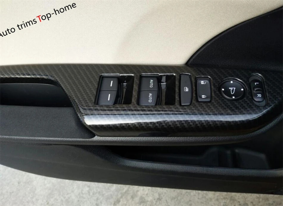 

Внутренняя Панель Yimaautotrims матовая/красная/из углеродного волокна для Honda Civic 2016-2020, кнопки для подъема окон и дверей, панель, обшивка