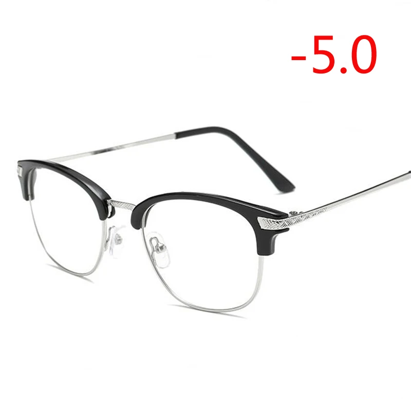 Myopia 500 1,0-1,5 от 2,0 до 6,0 заклепки готовая близорукость очки Мужчины Женщины Короткие-очки для коррекции зрения серебряная и Золотая оправа близорукие очки - Цвет оправы: Myopia 500