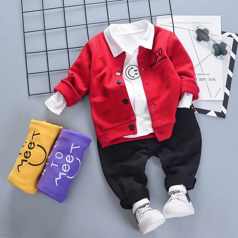 Комплекты одежды для мальчиков весенне-осенние повседневные хлопковые пальто с