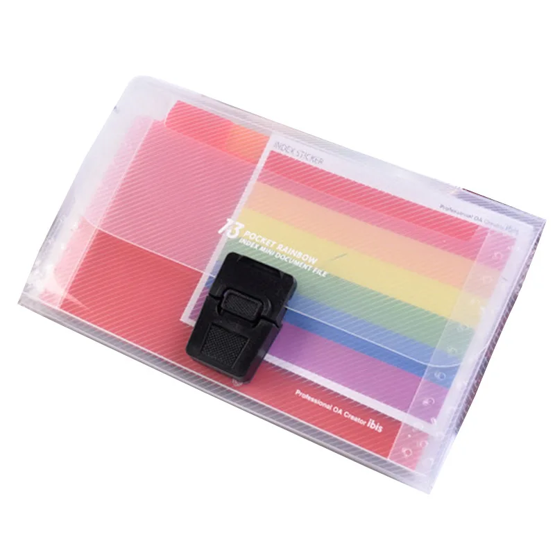 13 Grids A6 Document Bag Cute Rainbow Color Mini Bill Receipt File Pouch Folder Organizer Holder Office School Supply | Канцтовары для