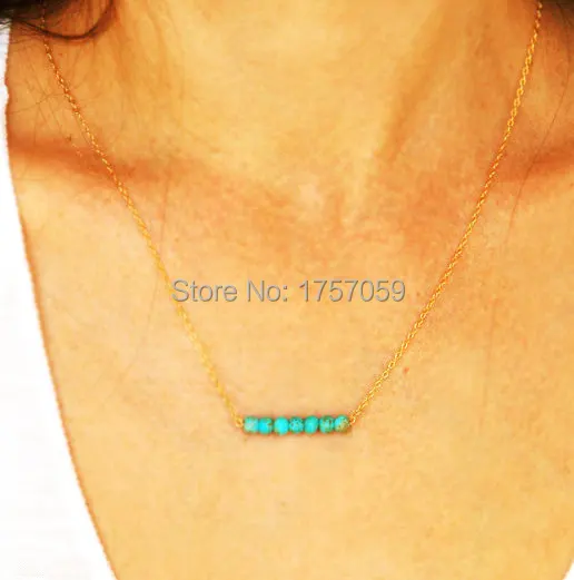 Ожерелье из бирюзы для женщин ожерелье золотистого и серебристого цвета с