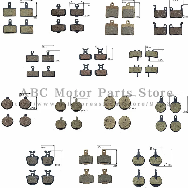 4 pcs MTB bicycle bike cycling disc brake pads semi-metallic brake pad for SHIMANO SRAM AVID HAYES TEKTRO Magura Formula