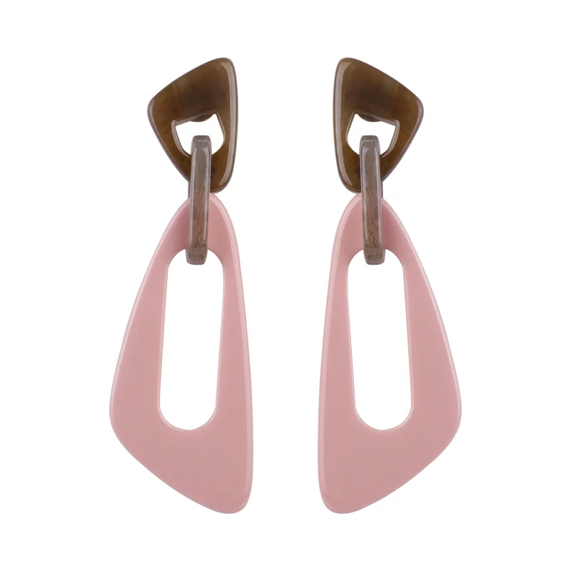 pink GUANLONG классические Висячие модные полимерные серьги для женщин массивные длинные большие геометрические акриловые висячие серьги женские ювелирные изделия - Окраска металла: pink