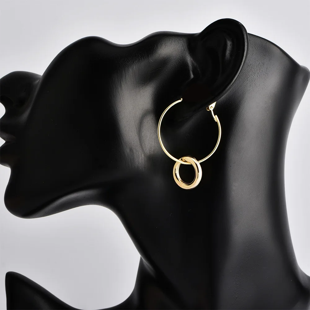 Корейские простые маленькие круглые серьги-подвески для женщин 2019 модные