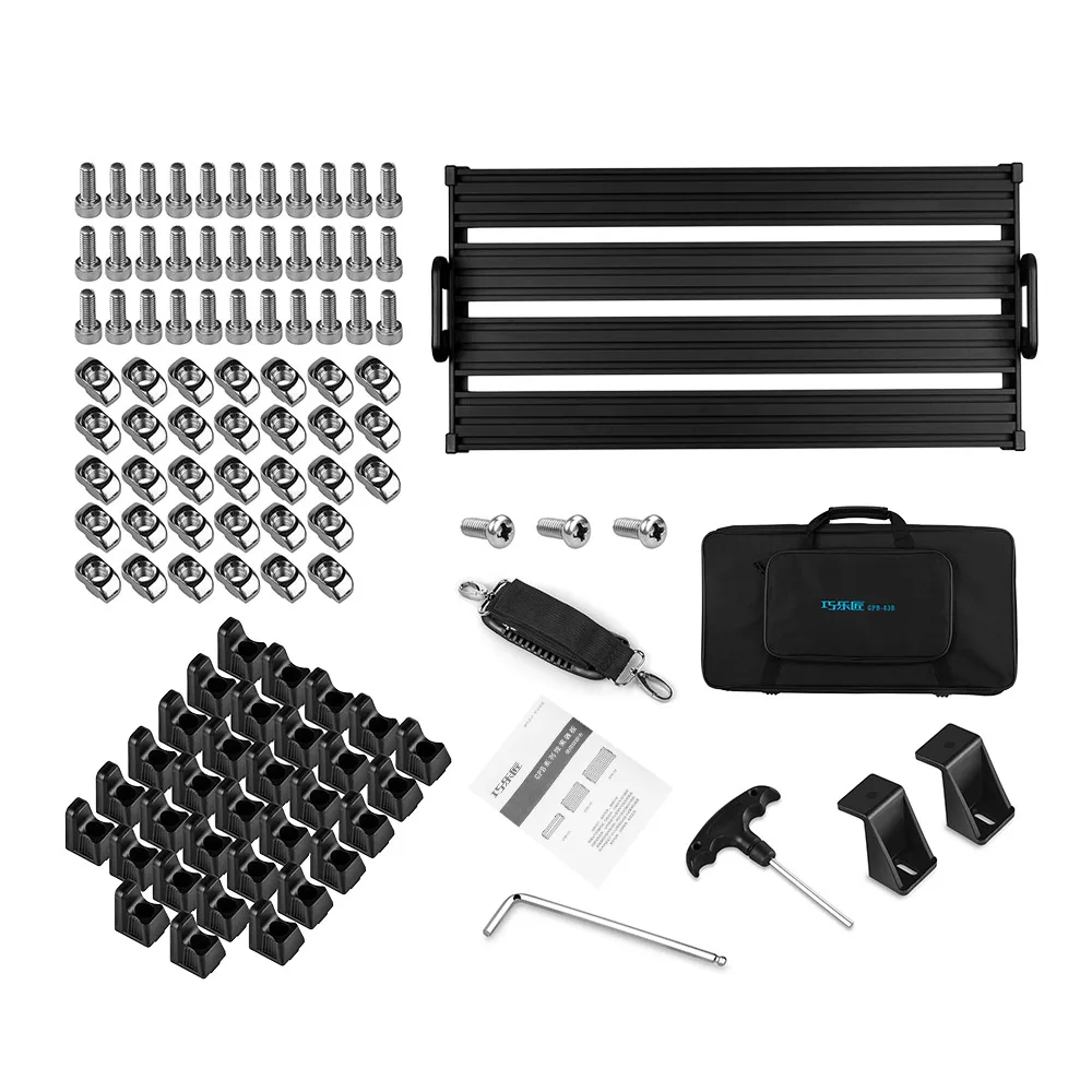 

Portable Black Guitar Effect Pedal Board Pedalboard Aluminum Alloy with Carry Bag S M LSize Guitar Parts