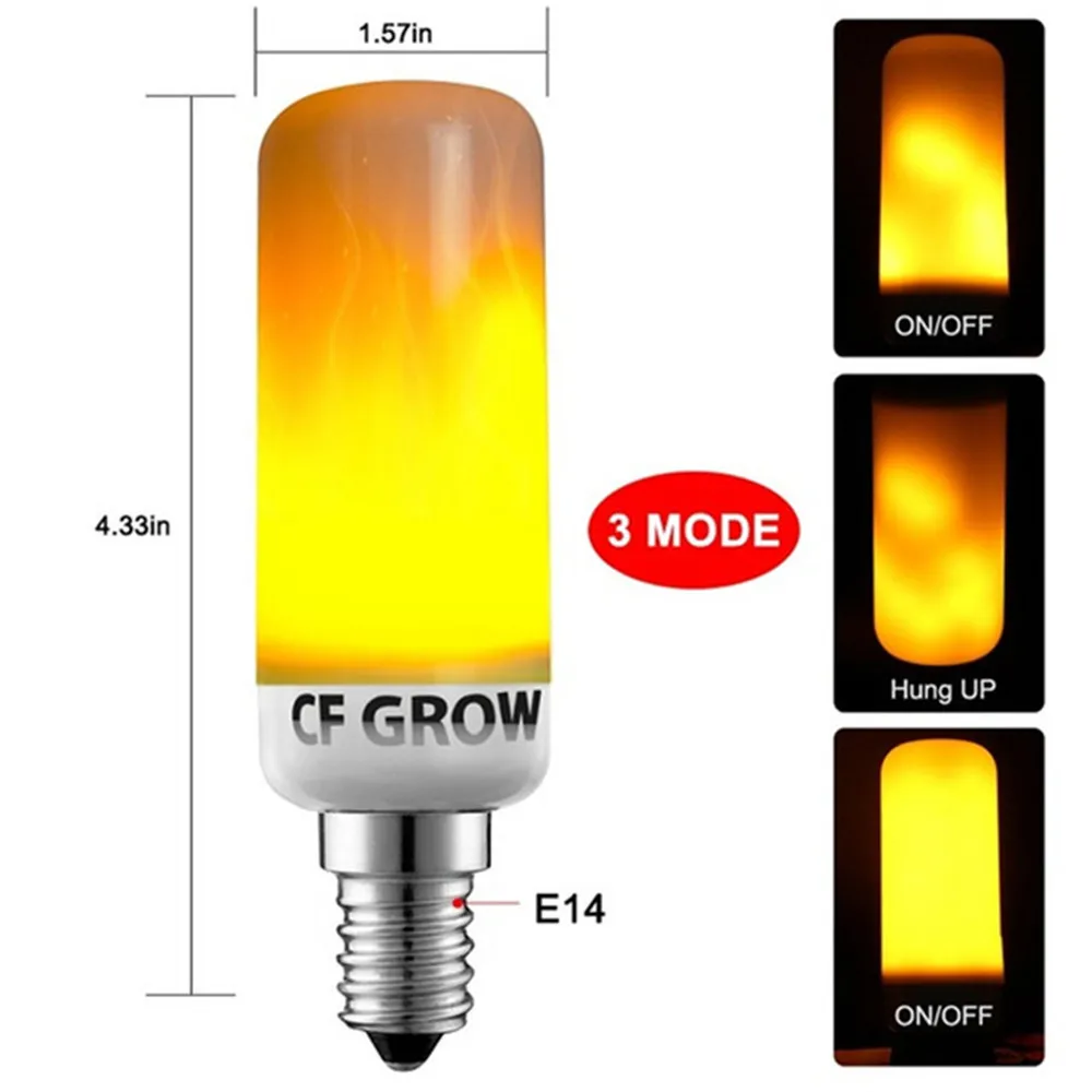 E26 E27 LED Flame Effect Fire Light Bulb SMD2835 Flickering Emulation 1&4 Modes LED Flame Lamp E14 1200K~1400K AC85V~265V