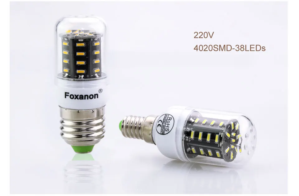 E27 светодиодный лампы 220V E14 светодиодный светильник SMD4020 38 55 78 88 140 светодиодный s кукурузы лампы, люстры для домашнего освещения Bombillas на холодную погоду; ампулы