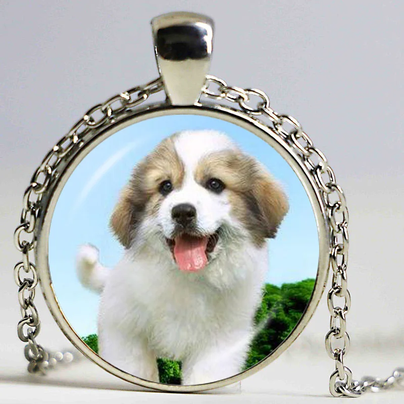 Ожерелье Мопс украшения для собак стеклянный кулон в виде купола чокер с милым
