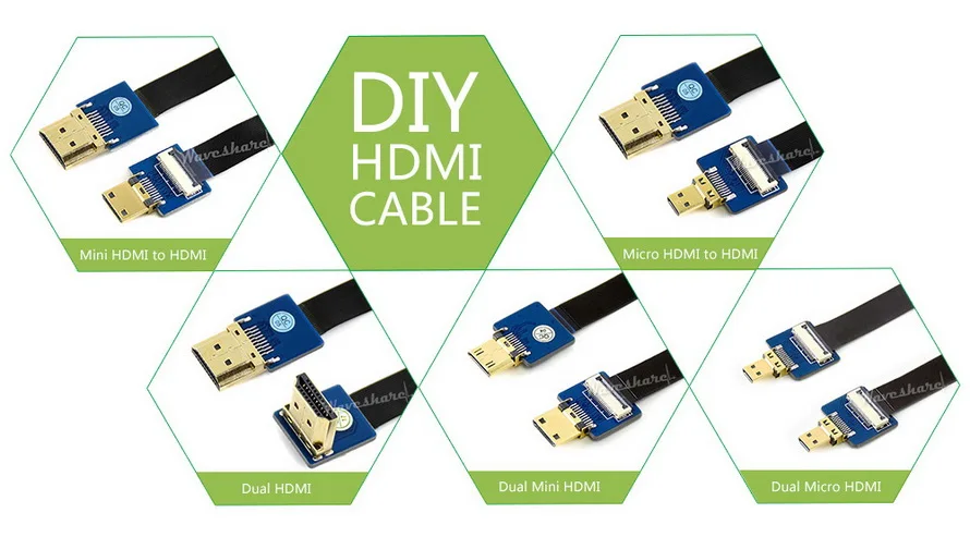 

Micro HDMI Adapter Horizontal for DIY HDMI Cable Horizontal/Straight Connector