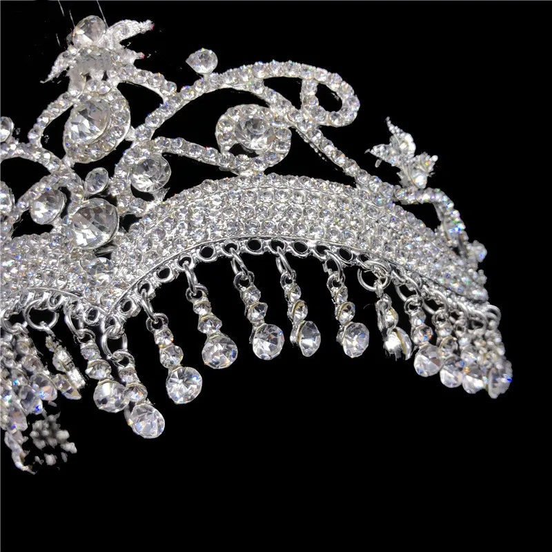 Vintage Frontlet Water Drop Rhinestones Pearl Wedding Crowns Tiaras Pageant Hair Accessories Jewelry For Bridal MY3426 | Украшения и