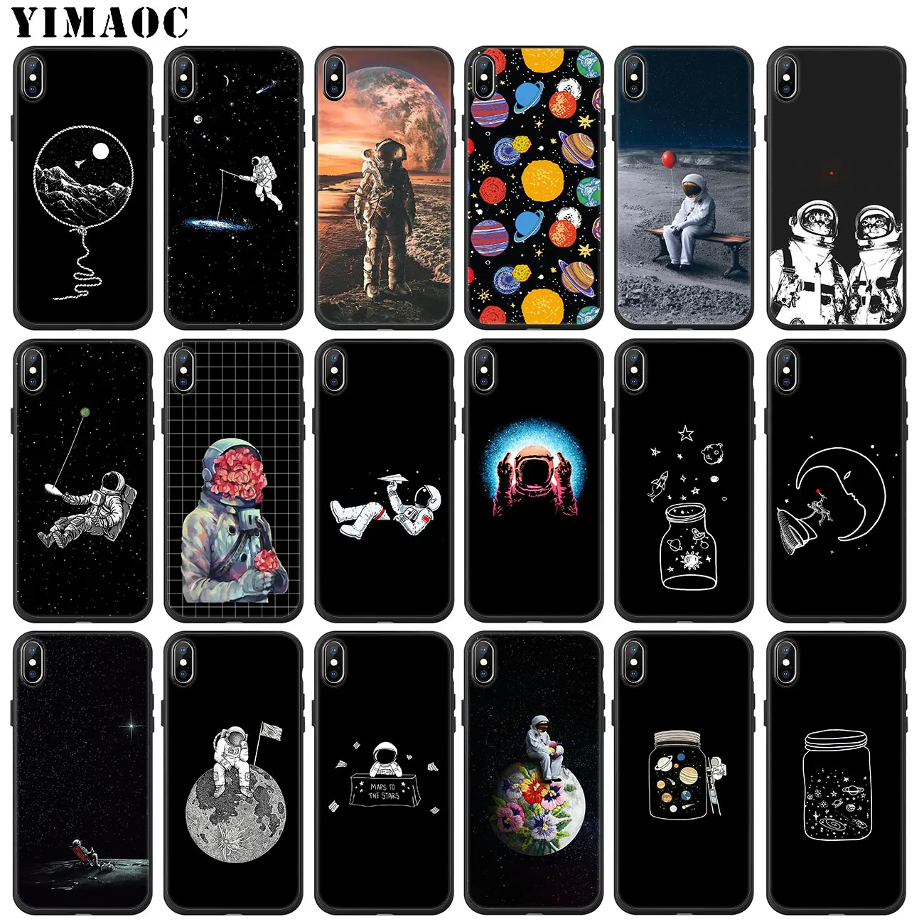 Мягкий силиконовый чехол YIMAOC для телефона с космонавтом планетой космосом луной