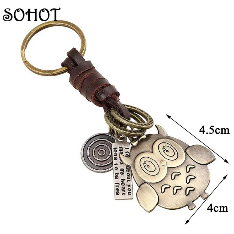 SOHOT 2017 Модные женские и мужские ювелирные изделия брелок для ключей Сова сумки
