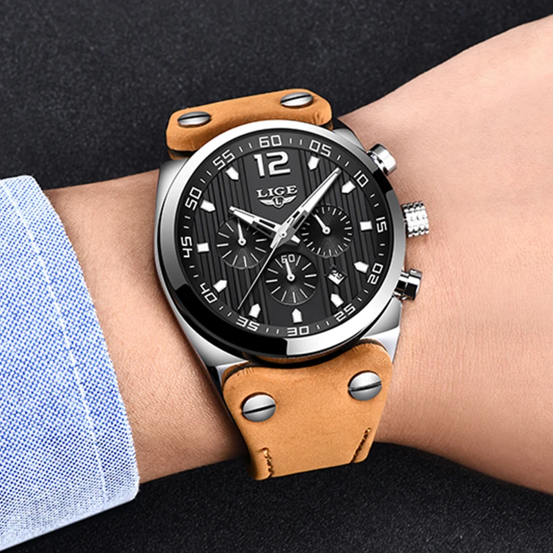 Reloj Hombre LIGE новые мужские часы военные армейские брендовые Роскошные Спортивные