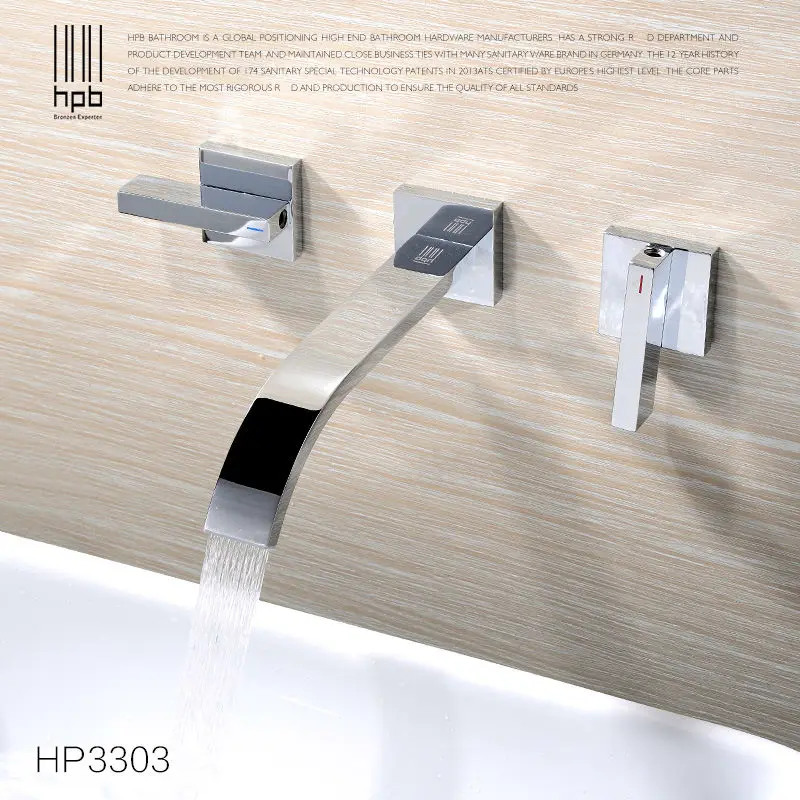 HPB смеситель для ванной комнаты кран раковины с водопадом настенный горячей и