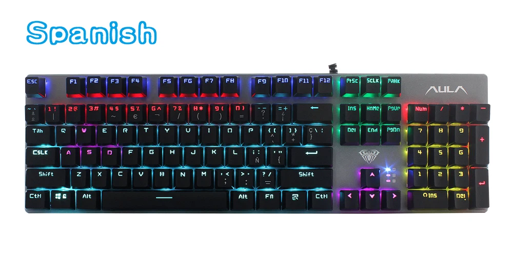 Игровая механическая клавиатура синий красный переключатель 104key анти-ореолы светодиодный/микс с подсветкой светодиодный USB RU/US Проводная клавиатура для геймера ПК ноутбука