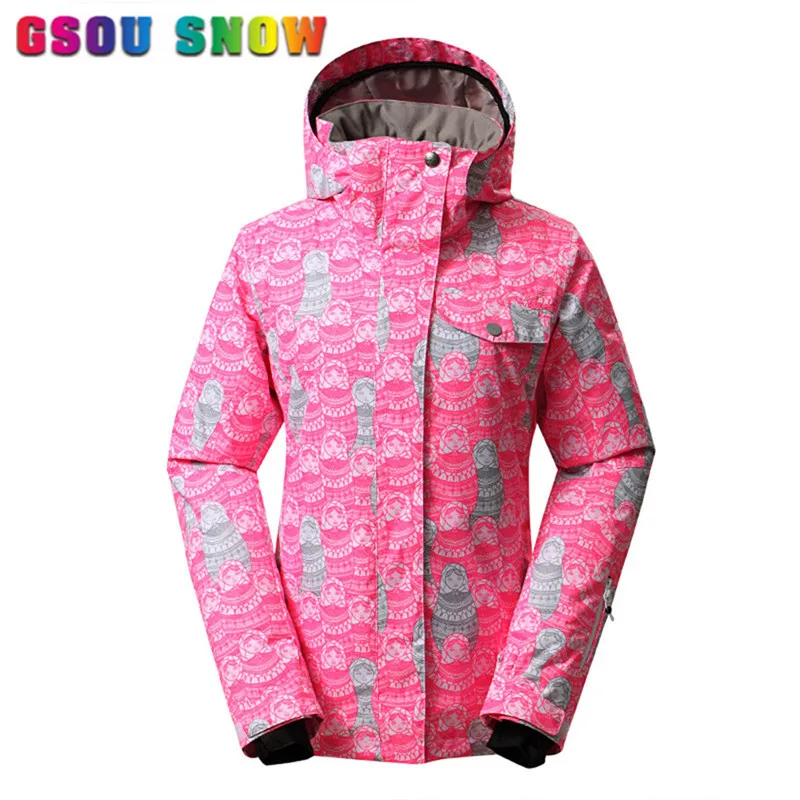 -30 градусов профессиональных женщин лыжная куртка утолщаются тепло сноуборд