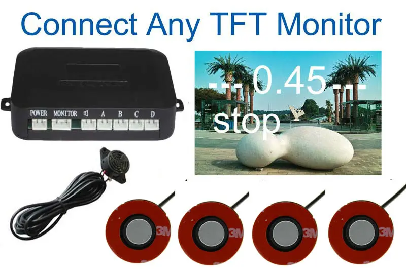 13 мм плоский сенсор Автомобильный Видео парковочный датчик Видимый обратный