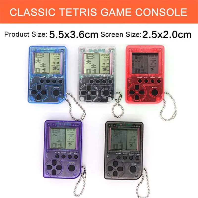 Mini Classic Game Machine Children's Handheld Retro Nostalgic Console With Keychain Tetris Video | Электроника