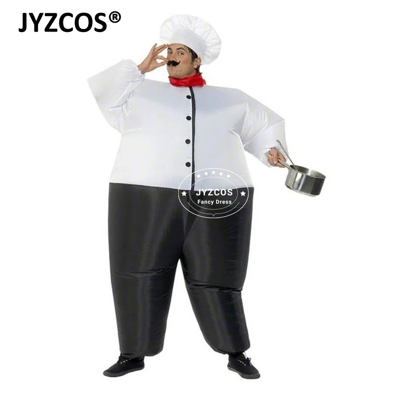 JYZCOS Забавный надувной костюм большой шеф-повара Ресторан Хэллоуин нарядное платье для женщин мужчин Пурим карнавальный надувной костюм