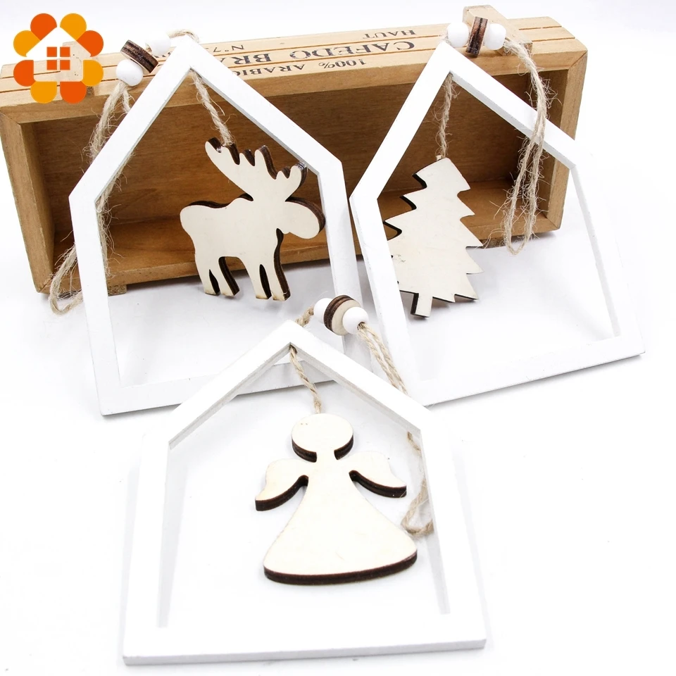 1 шт. красивые креативные деревянные Рождественские Подвески сделай сам поделки