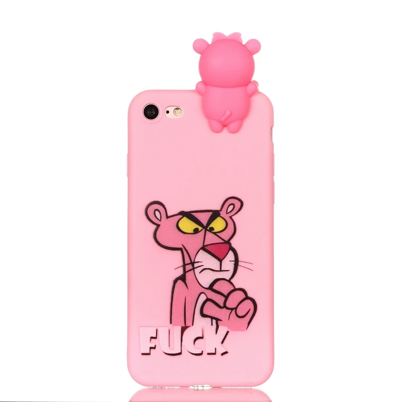 For Coque iPhone 7 Case 3D Cartoon Toy Owl Panda Unicorn Cat Soft Silicon Back Cover |