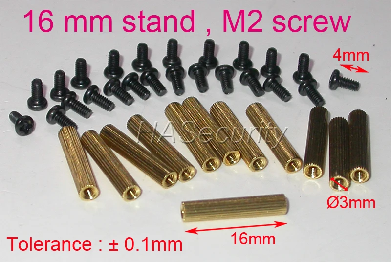 16 мм (12 шт.) Латунная подставка/скоба/Дырокол с M2 4mm винтом (24 для камеры