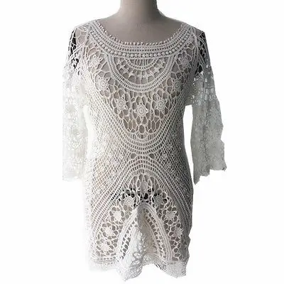

Summer Women Sexy Swimsuit Lace Crochet Bikini Cover Up Swimwear Beach Dress New