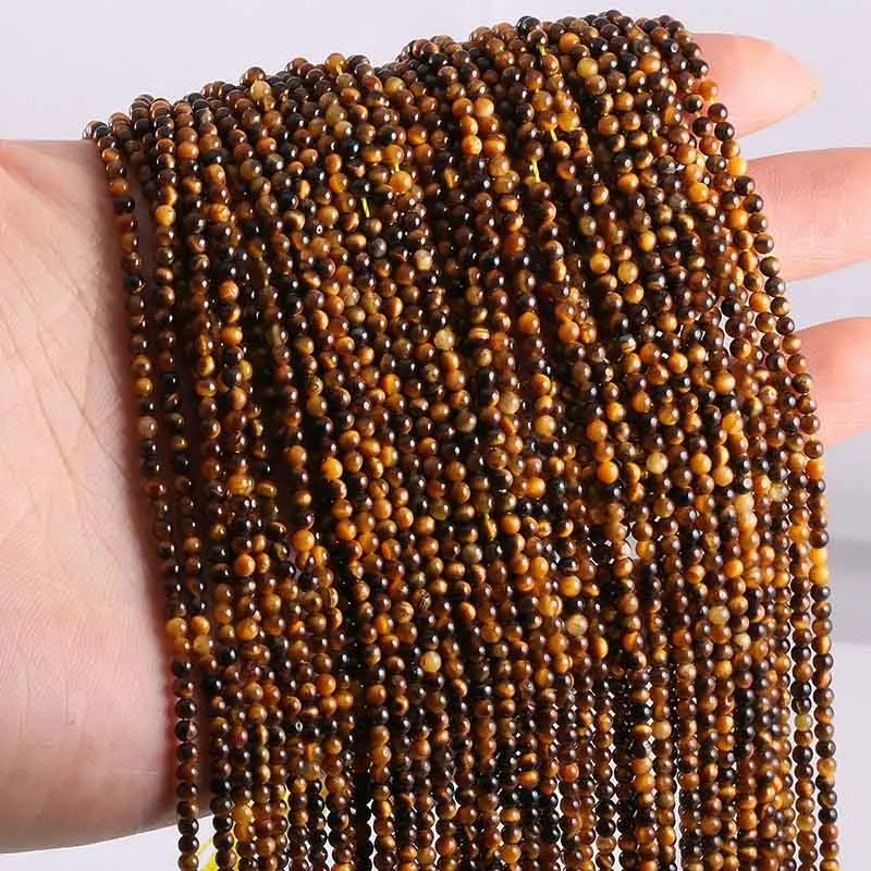 Tiger Eye Stone Новинка,, бусы из натурального камня, розовые кварты, аметисты, Агаты, бусины для изготовления ювелирных изделий, бисероплетение, сделай сам, браслет 2 мм, 3 мм - Цвет: Tiger Eye Stone