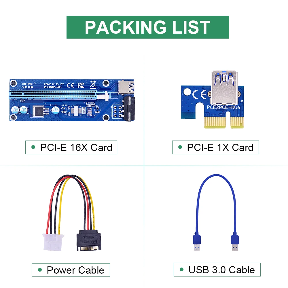 CHIPAL VER006 0 3 M PCI Express E 1X до 16X адаптер переходной карты + SATA к 4 контактному IDE источник