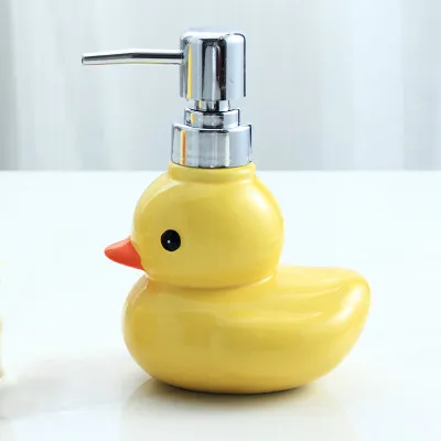270ml 1 шт Керамическая Бутылка для мыла для рук мультяшная Милая желтая утка гель для душа бутылка для шампуня креативная коробка для хранения мыла мыльница mx4091546 - Цвет: 270ml