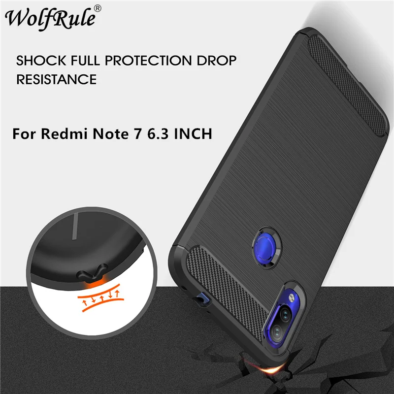 

Чехол для Xiaomi Redmi Note 7, твердый резиновый бампер, чехол из углеродного волокна для Xiaomi Redmi Note 7, роскошный силиконовый чехол для Redmi Note 7