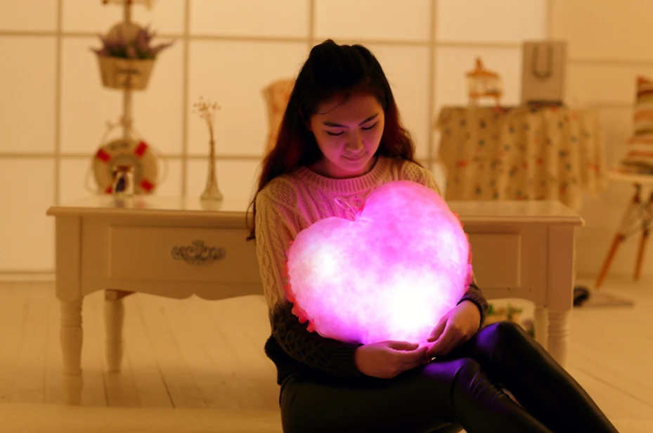 

Luminous Stuffed LED Light Up Plush Roses Bouquet Glow/ Music Playing Illuminated Love Heart Shaped Cushion Love Girl Gift
