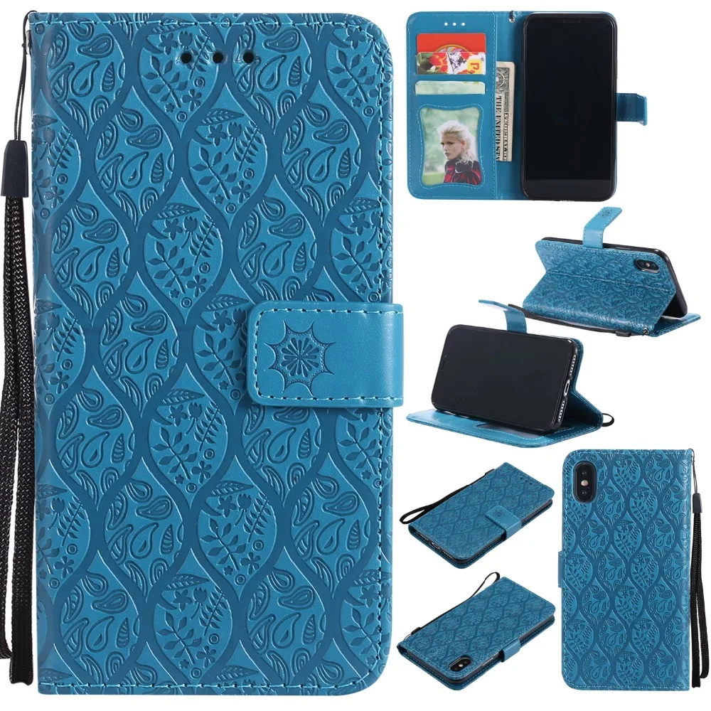 100 шт. много Whosale 3D тиснением ротанга Бумажник кожаный чехол для Apple iPhone 5/5S/SE/ 6/6S