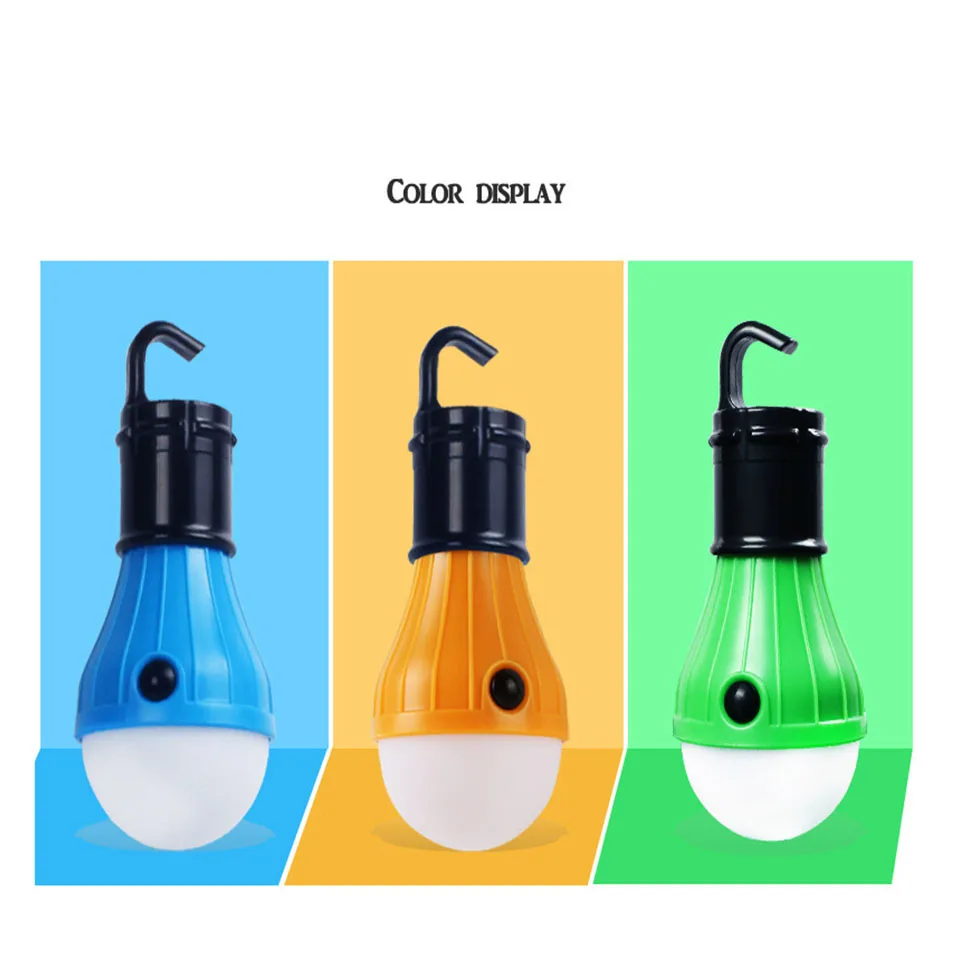 7.5*12.8CM Portable Lantern Tent Light LED Bulb Emergency Lamp Waterproof Hanging Hook Flashlight For Camping 4 Colors Use 3*AAA |