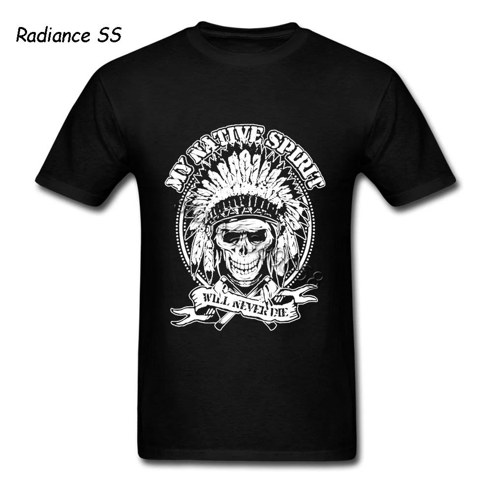 Мужская футболка с надписью My Native Spirit Never Die облегающая уникальным принтом и