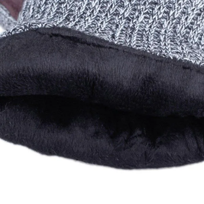 Мужские зимние кожаные перчатки из толстого теплого флиса ветрозащитные