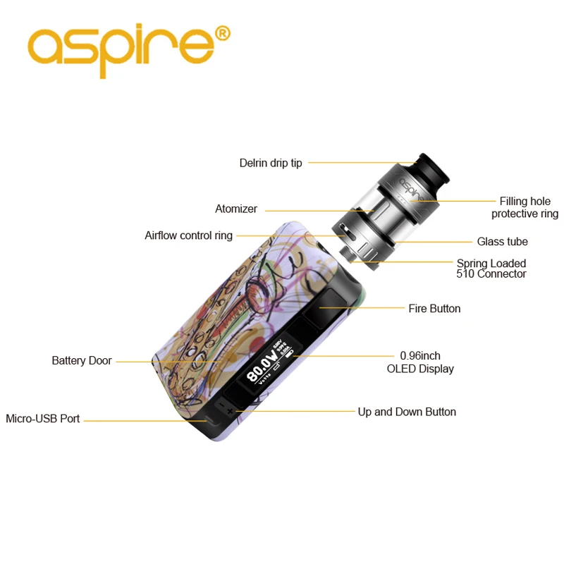 Оригинальный Aspire Puxos Vape комплект емкостью 3 мл cleito pro tank с 21700 батареей в комплекте