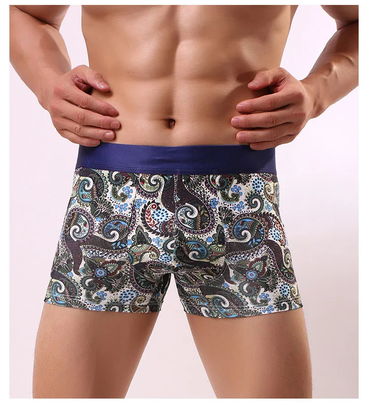 [Bloom the love] Новинка, мужские боксеры, мужское нижнее белье, s Cuecas Masculina Calzoncillo, мужские боксеры с цветочным принтом, мужские боксеры, шорты, размеры L-3XL, 050302