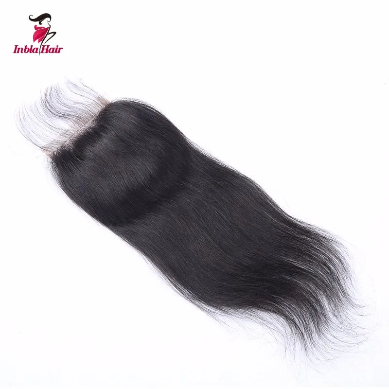 Малайзийский 100% Необработанные Реми Волос Закрытия Шнурка Прямые Волосы Утка