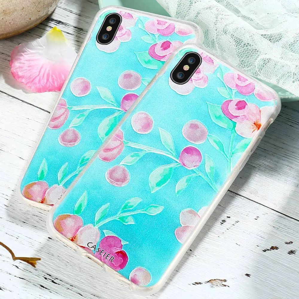 Caseier мягкий чехол для телефона IPhone X Капа силикона TPU крышка iPhone 3D рельеф