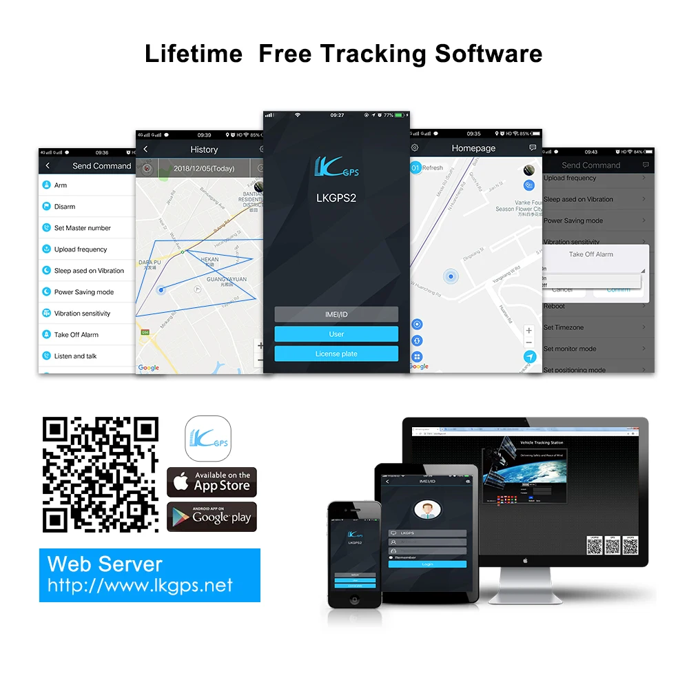 Мини GPS трекер автомобильный водонепроницаемый IP65 Google Maps в режиме реального