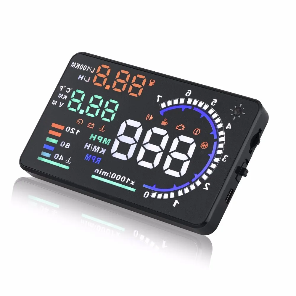 Автомобильный диагностический сканер OBD2 5 дюйма светодиодный дисплей HUD для