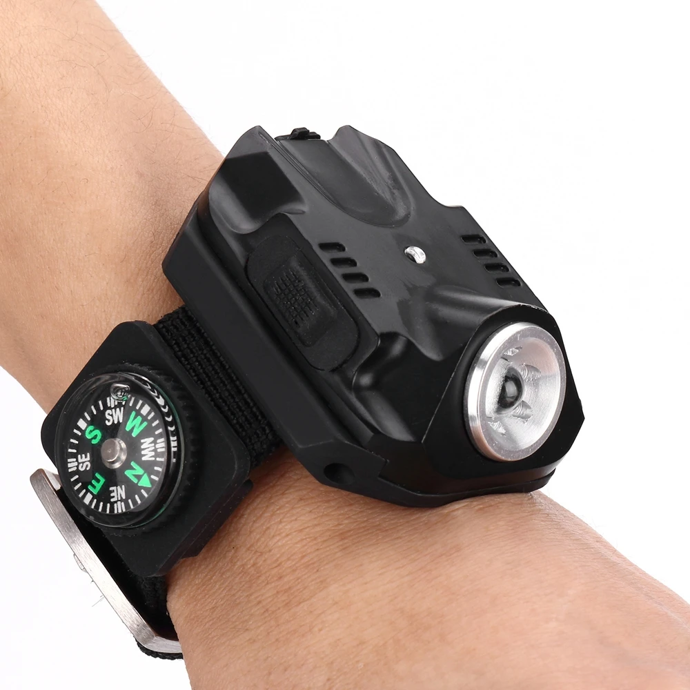 M2211 часы перезаряжаемый портативный фонарик CREE R2 светодиодные наручные USB