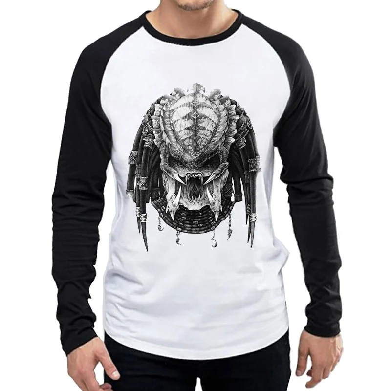 Футболка с длинным рукавом Alien vs Predator, модная мужская футболка с фильмом AVP, футболки с длинным рукавом Alien vs Predator AVP, футболка